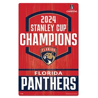 WinCraft Florida Panthers 2024 Champions de la Coupe Stanley 11"x 17" Panneau en bois