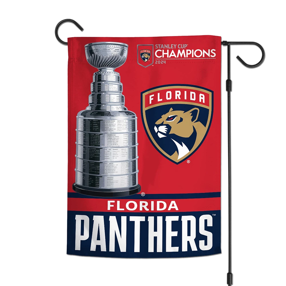 WinCraft Florida Panthers 2024 Champions de la Coupe Stanley 12" x 18" Drapeau de jardin double face