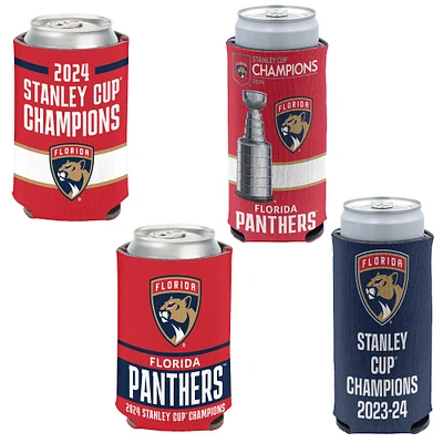 WinCraft Florida Panthers 2024 Champions de la Coupe Stanley, paquet de quatre 12 oz. Ensemble refroidisseur de canettes