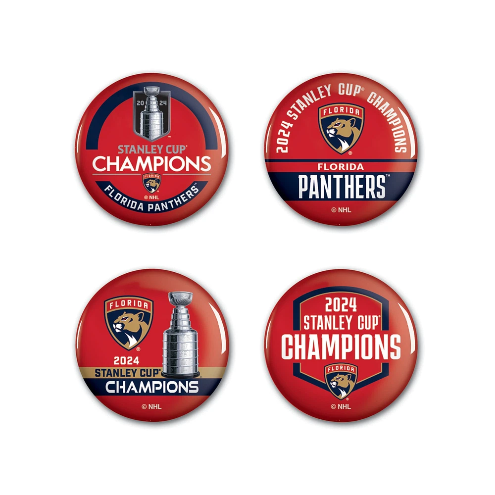 WinCraft Florida Panthers 2024 Stanley Cup Champions Four-Pack Buttons Set