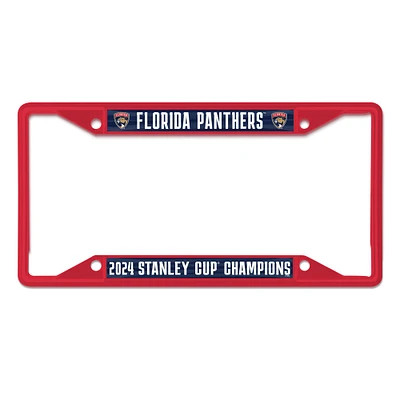 WinCraft Florida Panthers 2024 Champions de la Coupe Stanley Cadre de plaque d'immatriculation en métal découpé au laser