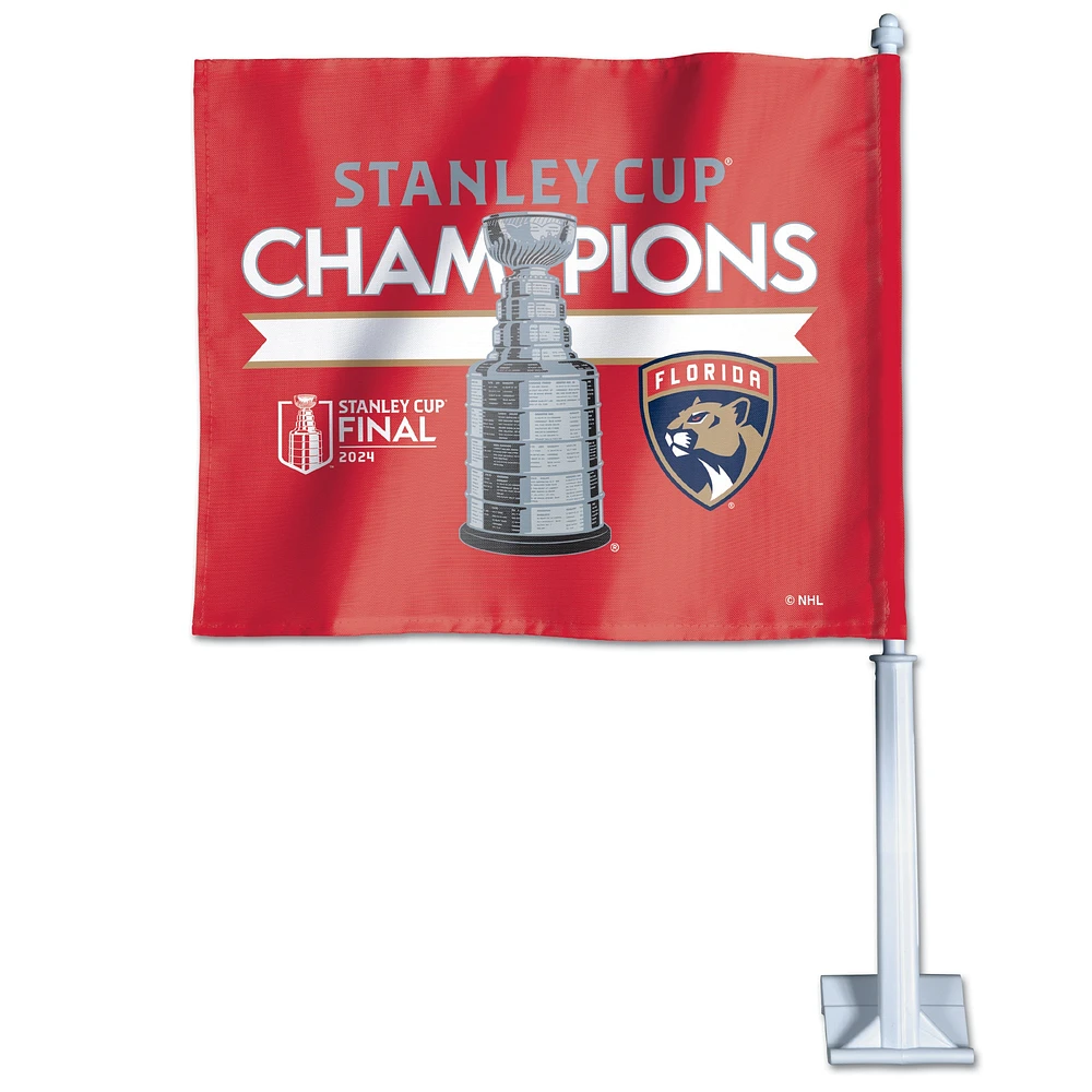 WinCraft Florida Panthers 2024 Stanley Cup Champions Vestiaire 11,75'' x 14'' Drapeau de voiture double face