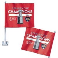 WinCraft Florida Panthers 2024 Stanley Cup Champions Vestiaire 11,75'' x 14'' Drapeau de voiture double face