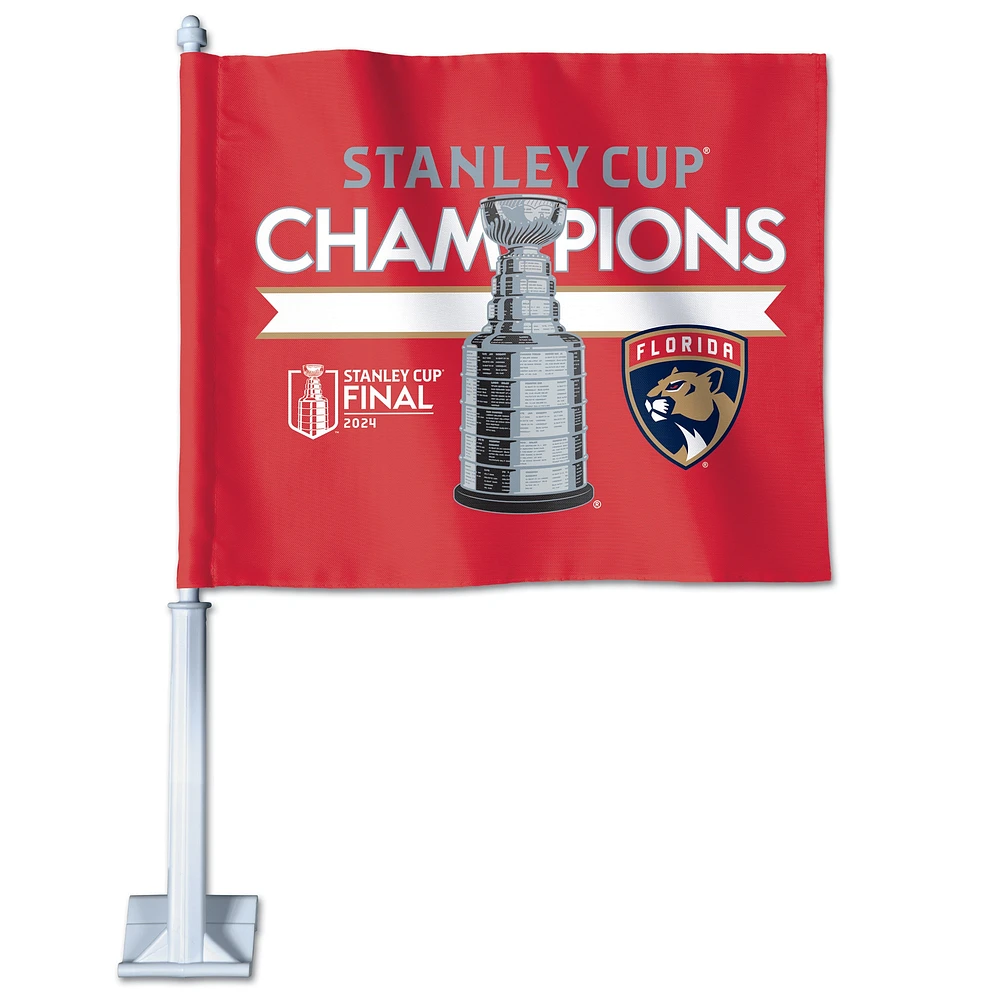 WinCraft Florida Panthers 2024 Stanley Cup Champions Vestiaire 11,75'' x 14'' Drapeau de voiture double face