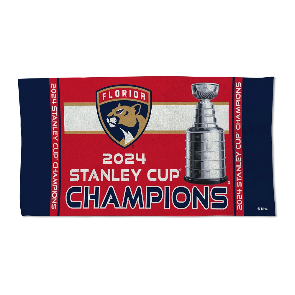 Serviette double face WinCraft Florida Panthers 2024 Champions de la Coupe Stanley Vestiaire 22'' x 42''