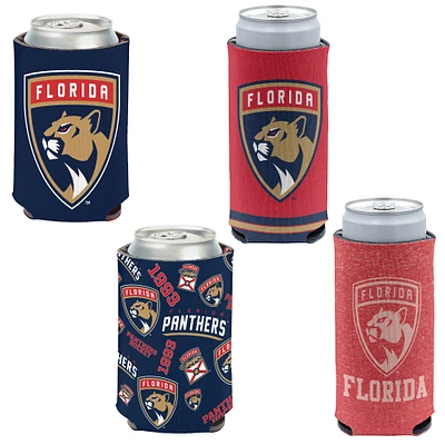 WinCraft Florida Panthers, paquet de 4, 12 oz. Ensemble refroidisseur de canettes et de canettes minces