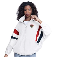 Women's G-III Sports by Carl Banks  White Florida Panthers Game News Oversized Full-Zip Hoodie Jacket