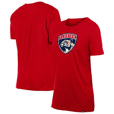 Women's New Era  Red Florida Panthers Glam Game Floral T-Shirt