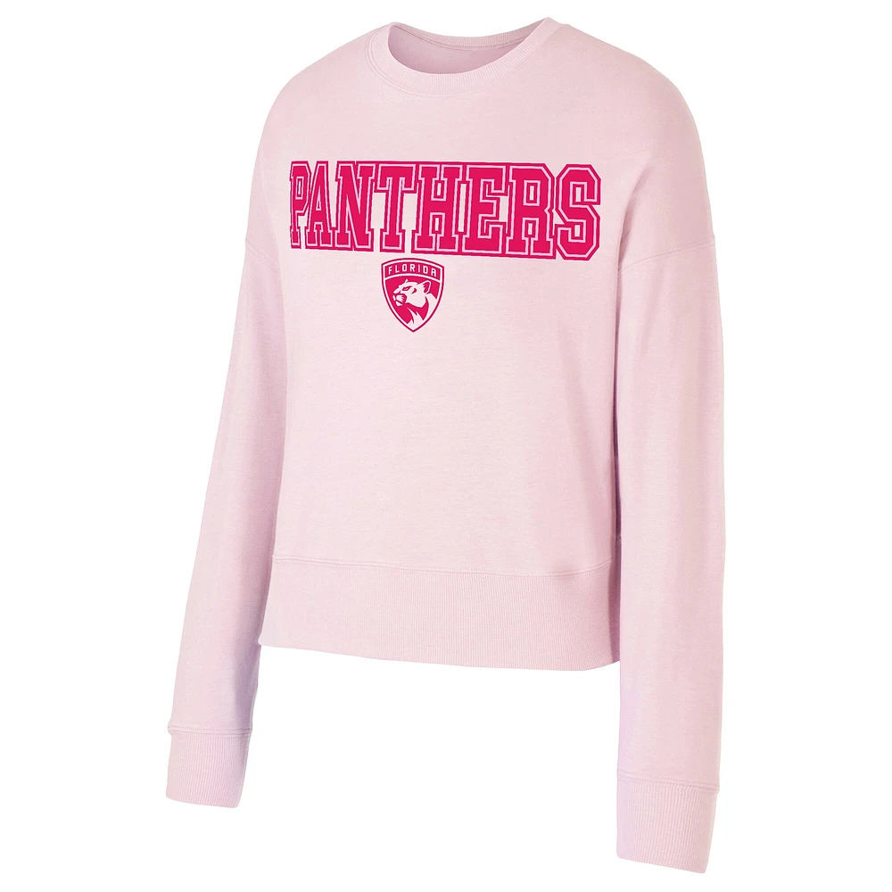 Women's Concepts Sport Pink Florida Panthers Tonal Pullover Sweatshirt