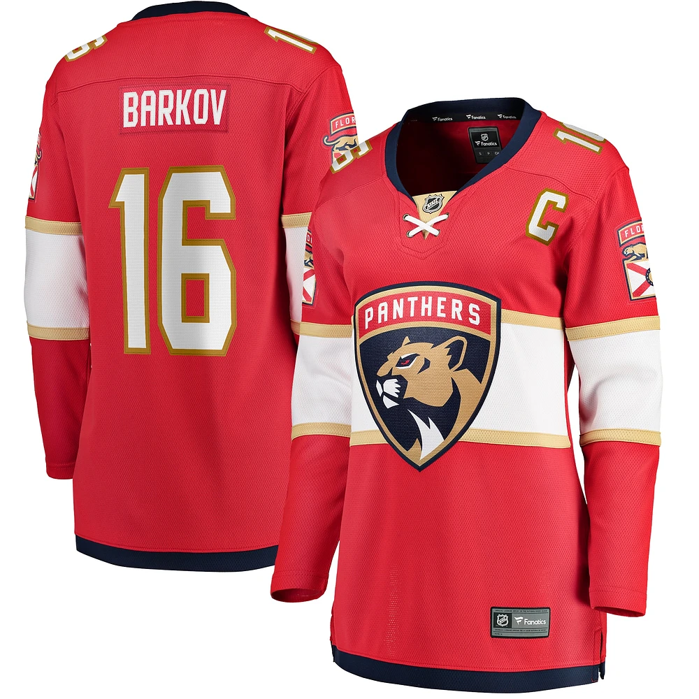 Fanatics pour femmes Aleksander Barkov Rouge Florida Panthers Captain Patch Home Breakaway Player Maillot