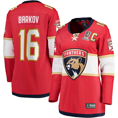 Fanatics pour femmes Aleksander Barkov Rouge Florida Panthers Domicile 2024 Champions de la Coupe Stanley Maillot joueur échappé