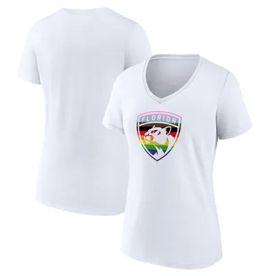 Florida Panthers Fanatics Branded Women's Team Pride Logo V-Neck T-Shirt - White