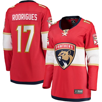 Maillot de joueur échappé à domicile des Fanatics Evan Rodrigues Panthers la Floride, rouge, pour femmes