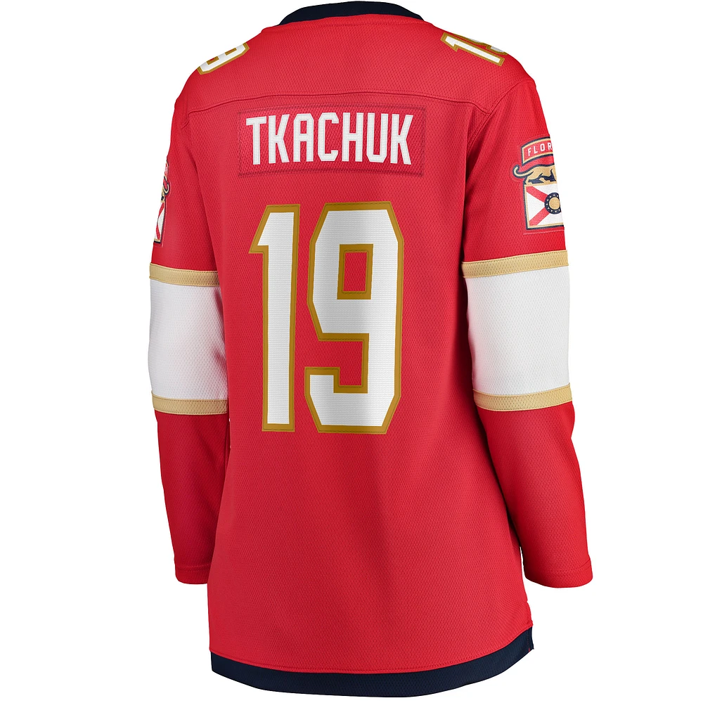 Maillot de joueur échappé à domicile des Fanatics Matthew Tkachuk Panthers la Floride, rouge