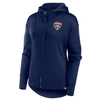 Women's Fanatics Navy Florida Panthers Authentic Pro Scuba Neck Full-Zip Hoodie