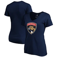 Women's Fanatics Navy Florida Panthers Core Primary V-Neck T-Shirt
