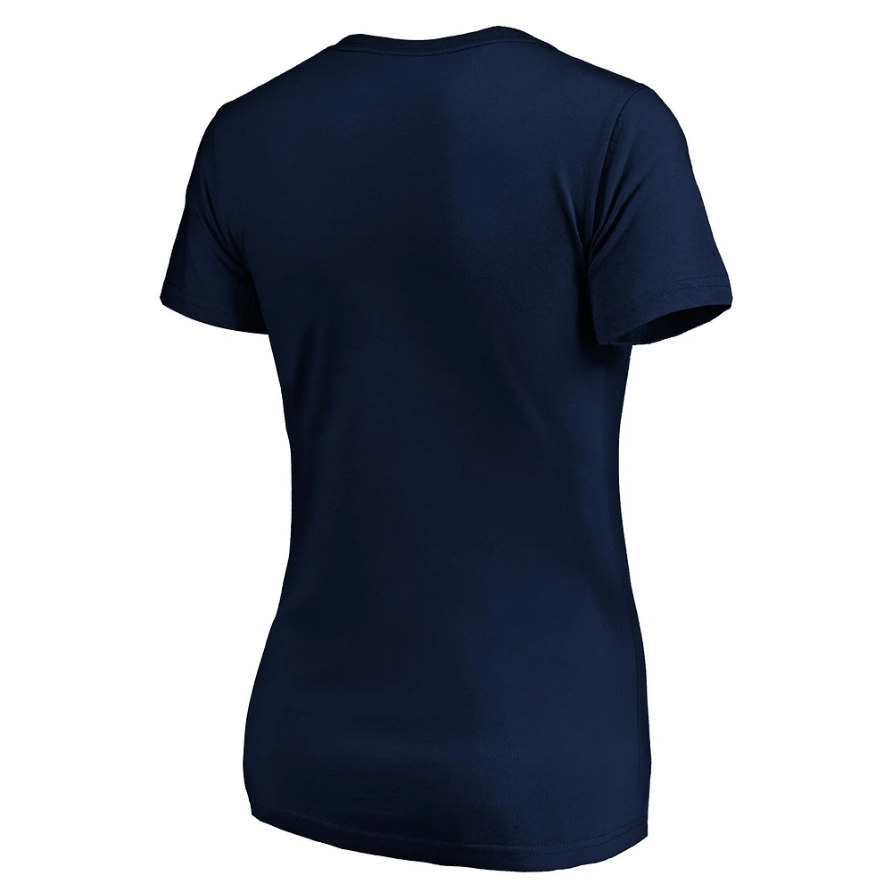 Women's Fanatics Navy Florida Panthers Core Primary V-Neck T-Shirt