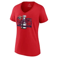 Women's Fanatics Red Florida Panthers 2024 Stanley Cup Champions Primetime V-Neck T-Shirt