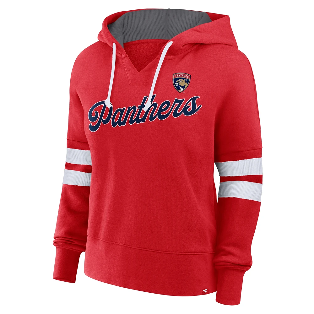 Women's Fanatics Red Florida Panthers Seize Fleece Pullover Hoodie