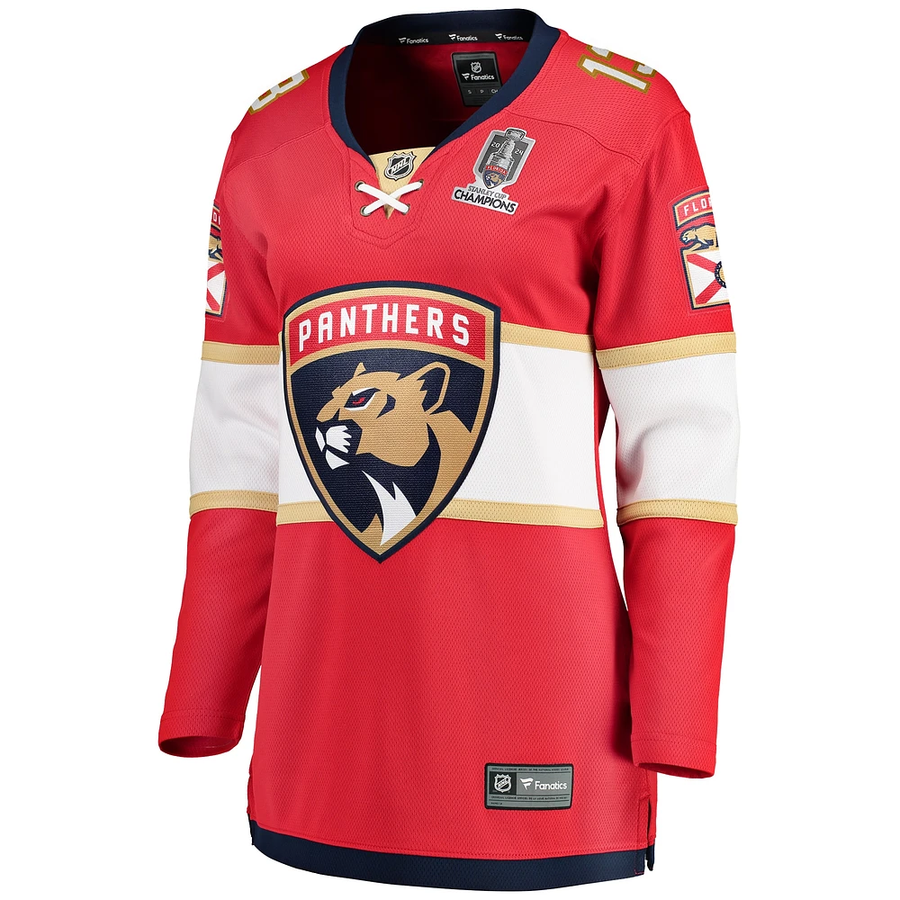 Women's Fanatics Sam Reinhart Red Florida Panthers Home 2024 Stanley Cup Champions Breakaway Player Jersey