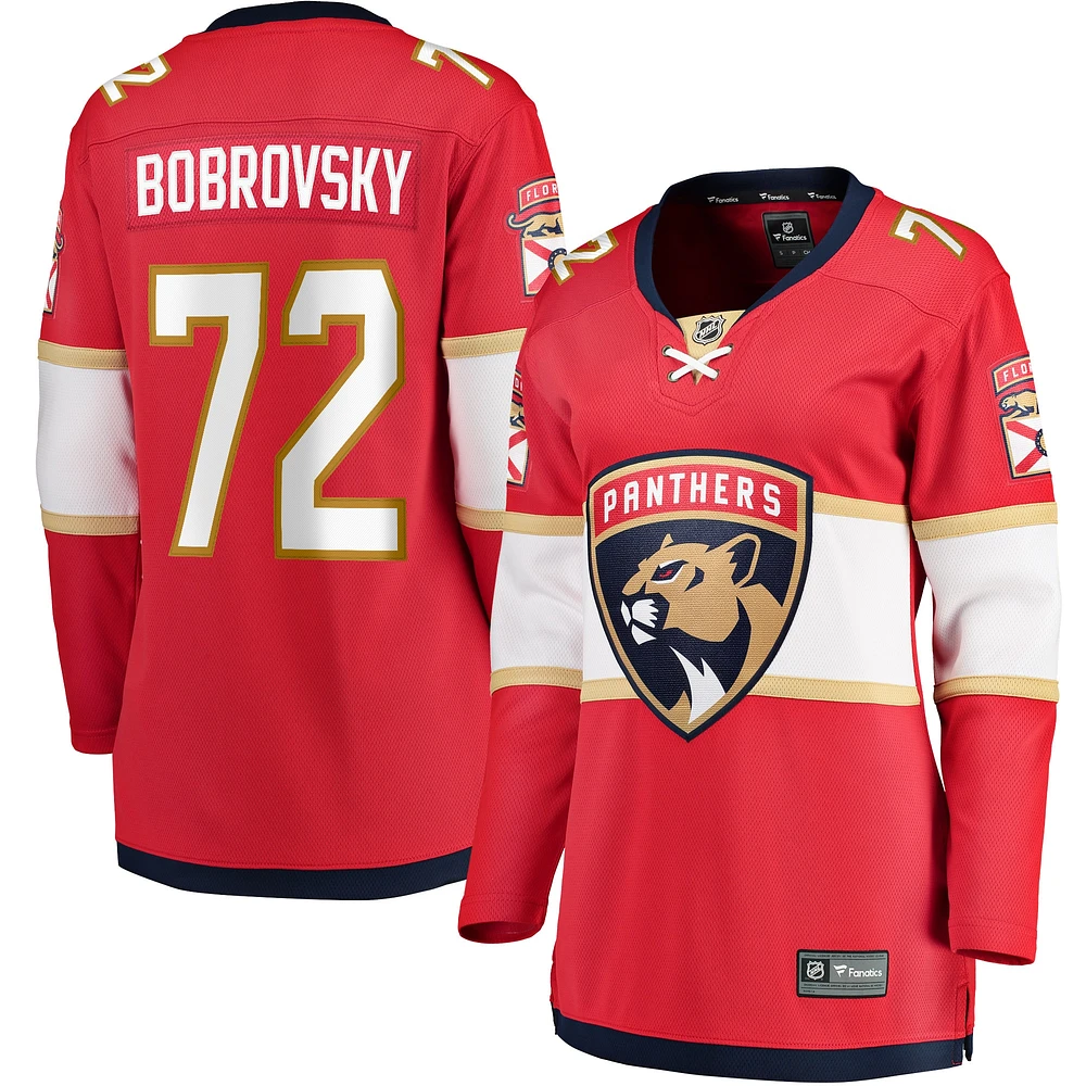 Maillot d'échappée à domicile rouge des Panthers de la Floride Sergei Bobrovsky Fanatics pour femmes