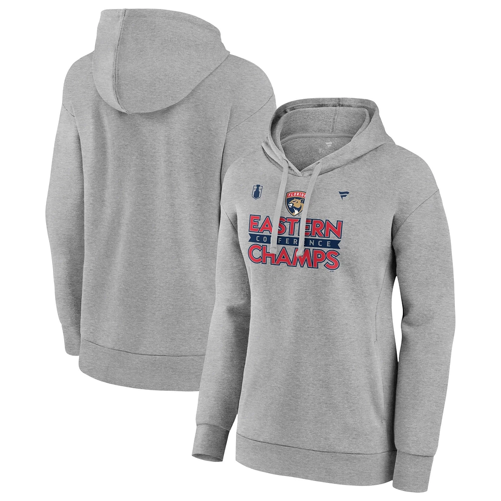 Women's Fanatics  Steel Florida Panthers 2024 Eastern Conference Champions Locker Room Pullover Hoodie