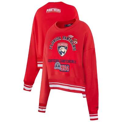 Sweat-shirt court à enfiler Pro Standard pour femme, rouge, Florida Panthers Area Code