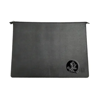 Florida State Seminoles Debossed Faux Leather Laptop Case - Black