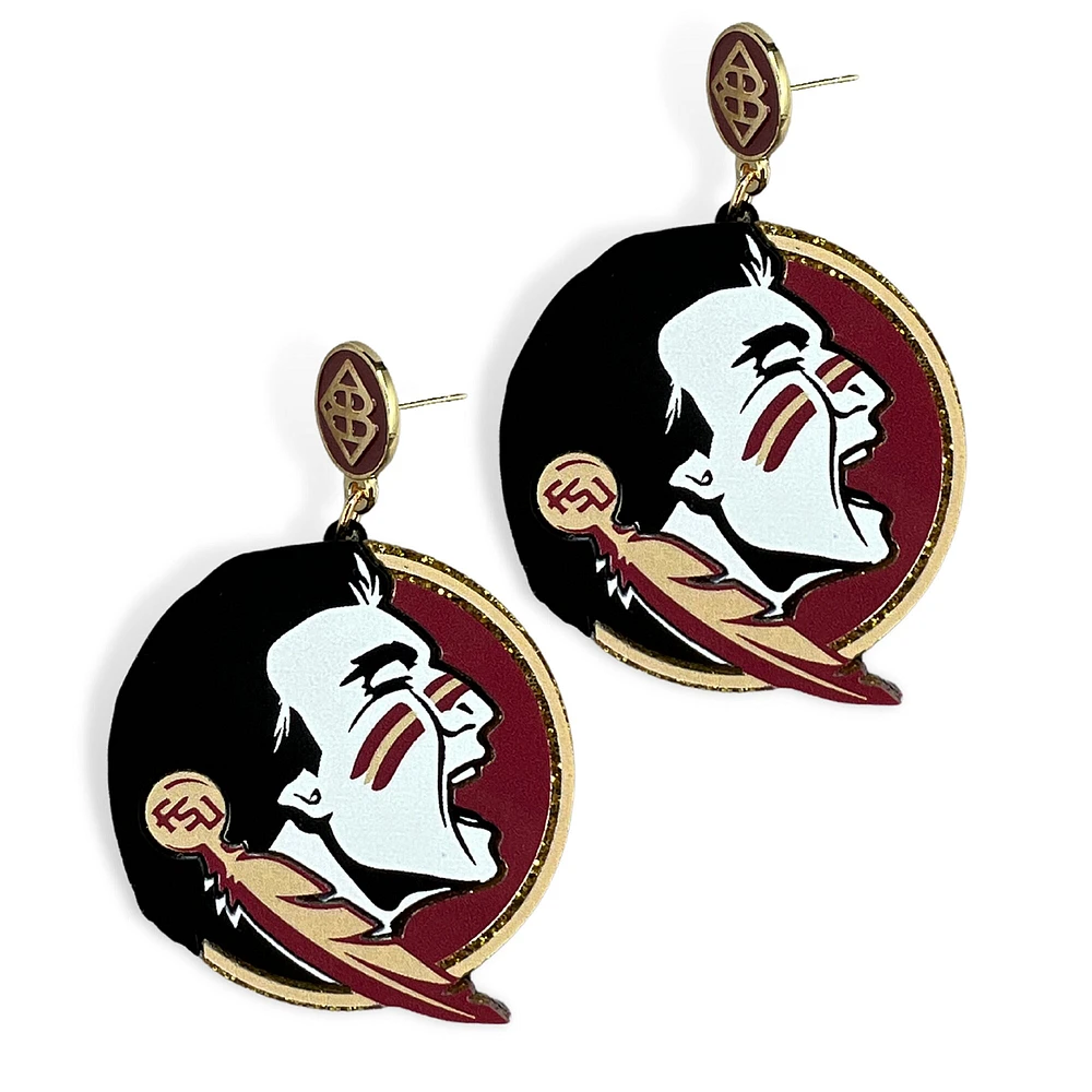 Brianna Cannon Florida State Seminoles Boucles d'oreilles avec grand logo