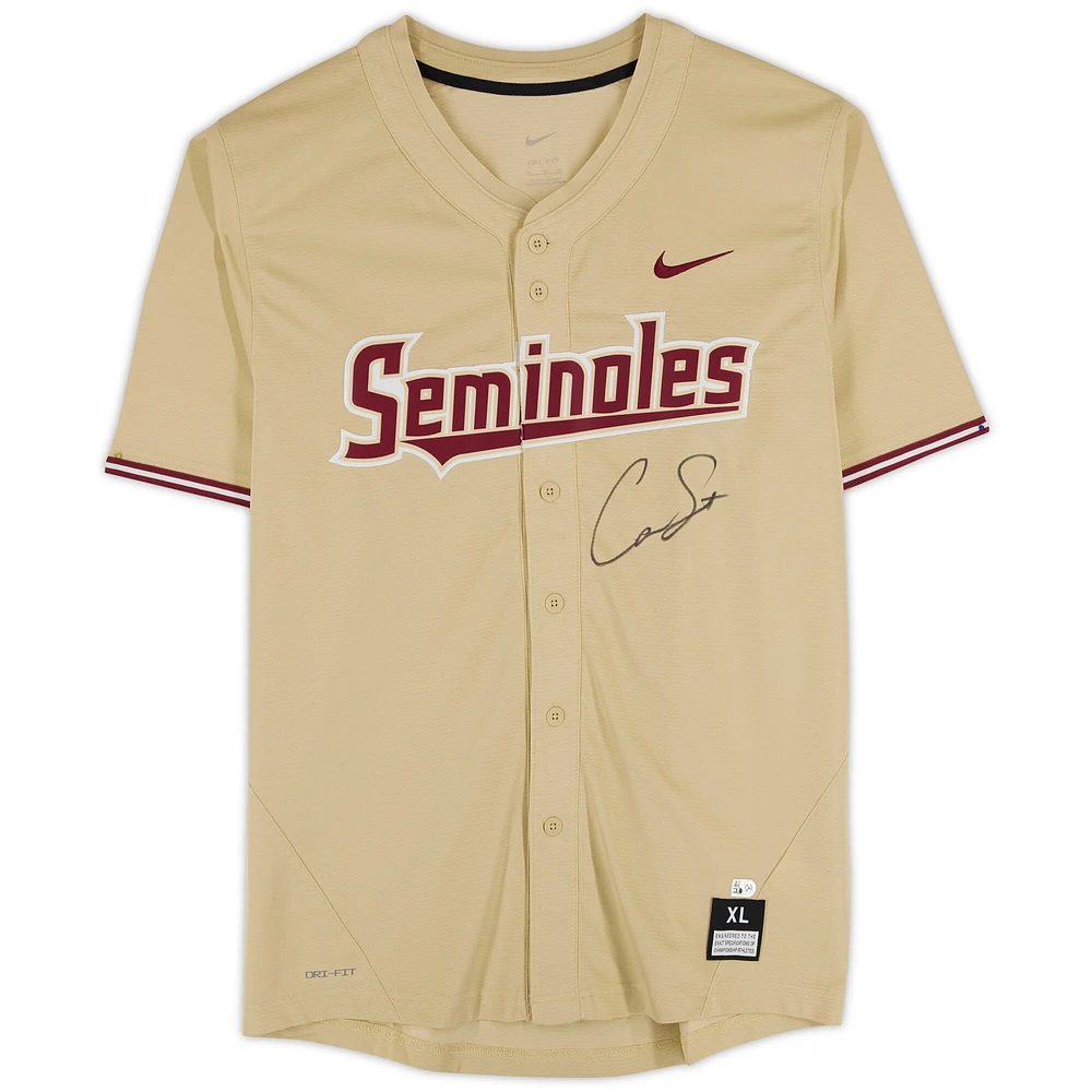Cam Smith Florida State Seminoles Autographed Nike Gold Replica Jersey