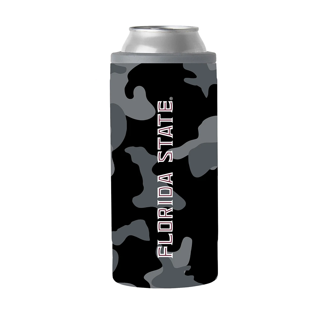 Florida State Seminoles 12oz. Black Camo Slim Can Cooler