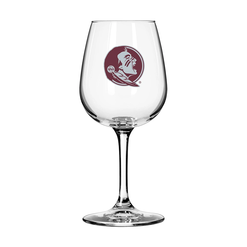 Séminoles de l'État de Floride 12oz. Verre à vin à pied Gameday