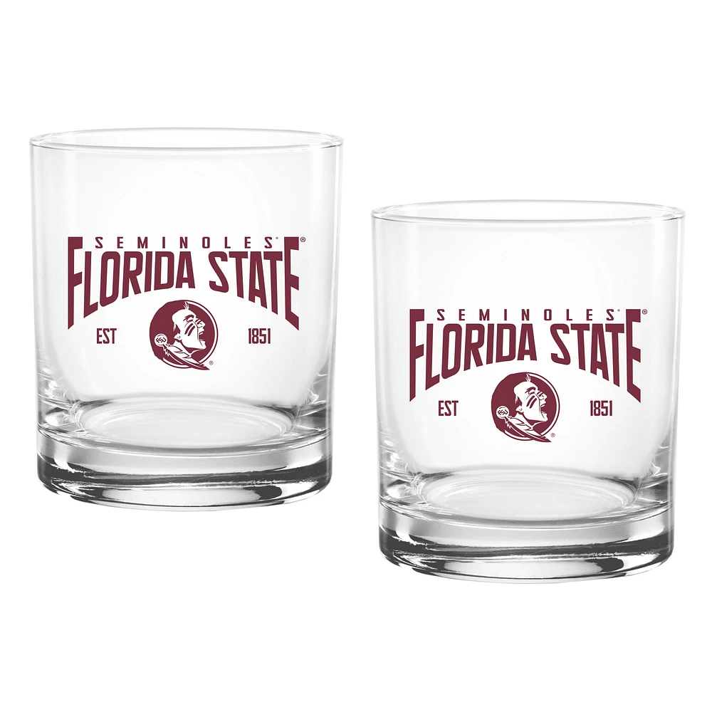 Ensemble de deux verres à whisky Established Rocks de 14 oz des Florida State Seminoles