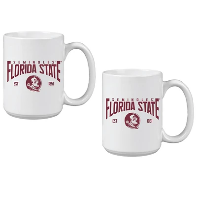 Lot de deux tasses en céramique de 15 oz des Florida State Seminoles