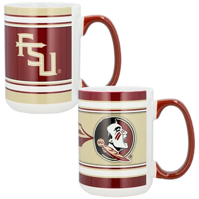 Séminoles de l'État de Floride 15oz. Ensemble de 2 tasses Home & Away