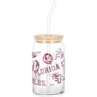 Florida State Seminoles 16oz. Can Glass with Straw