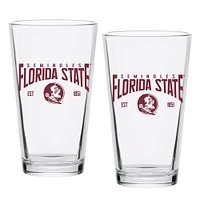 Ensemble de deux verres à pinte de 16 oz des Florida State Seminoles