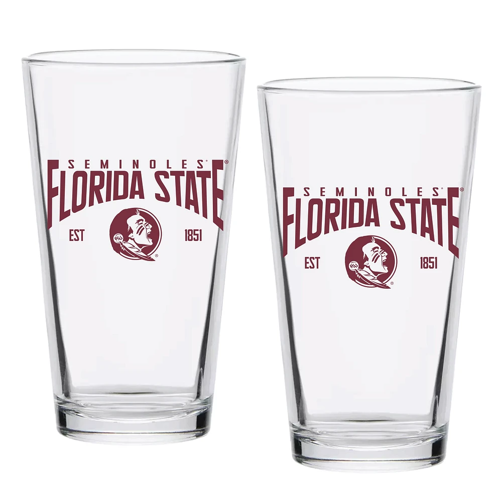 Ensemble de deux verres à pinte de 16 oz des Florida State Seminoles