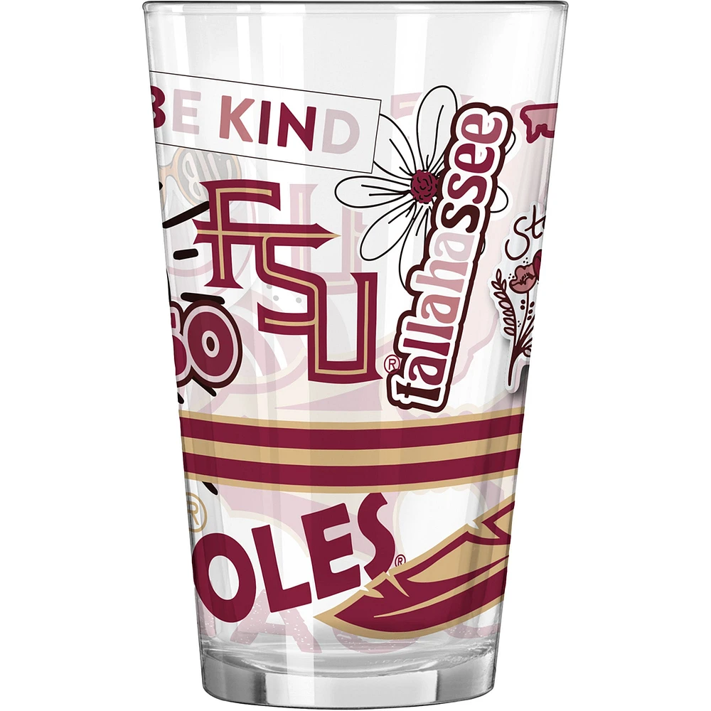 Seminoles de l'État de Floride 16 oz. Verre à pinte indigène