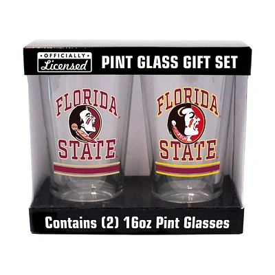 Séminoles de l'État de Floride 16oz. Verre à pinte, paquet de deux