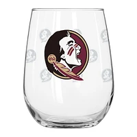 Séminoles de l'État de Floride 16oz. Verre à boisson incurvé avec logo gravé en satin