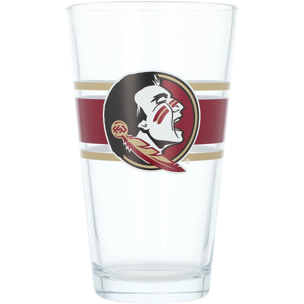 Seminoles de l'État de Floride 16 oz. Verre à pinte à rayures