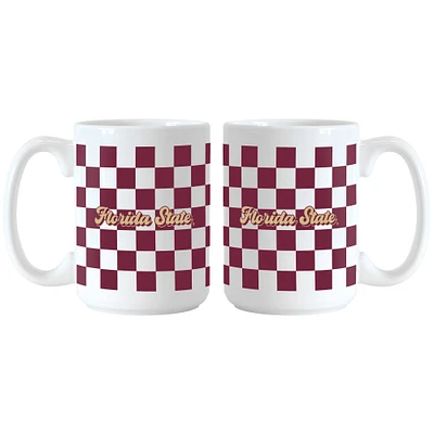 Florida State Seminoles 2-Pack 15oz. Checkered Wordmark Mug Set