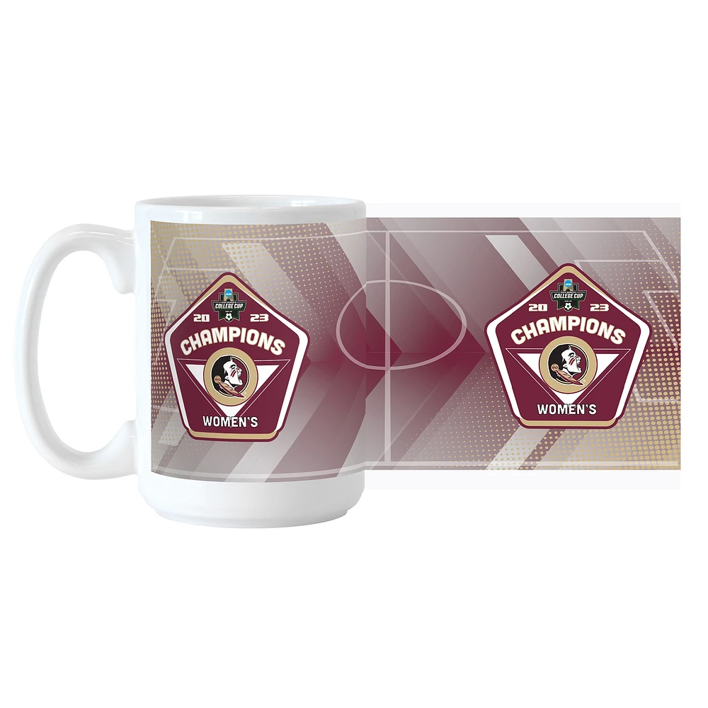 Florida State Seminoles Champions nationaux de football féminin NCAA 2023 15oz. Tasse sublimée