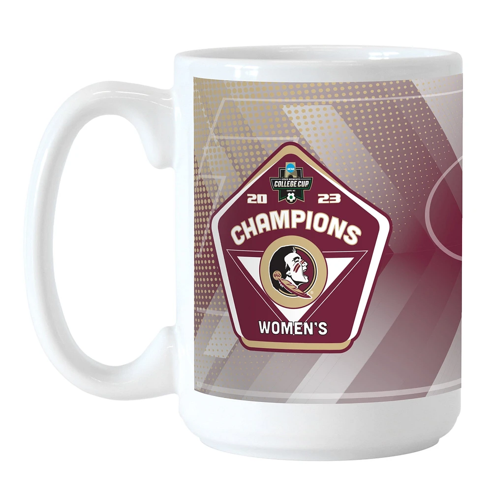 Florida State Seminoles Champions nationaux de football féminin NCAA 2023 15oz. Tasse sublimée