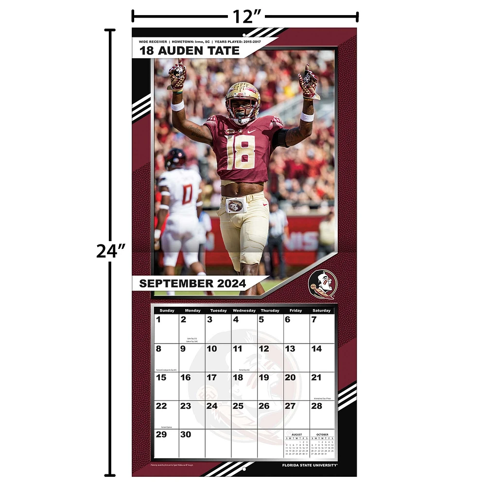 Florida State Seminoles 2024-2025 12” x 12” Team Wall Calendar