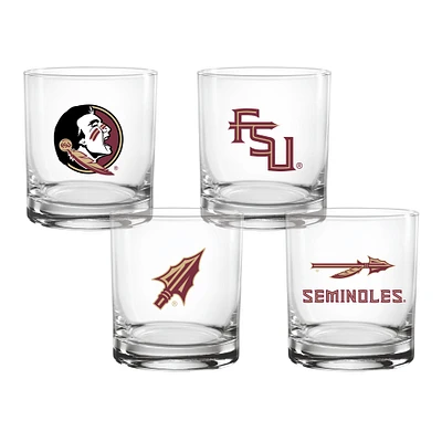 Florida State Seminoles 4-Pack Collector's 14oz. Rocks Glass Set