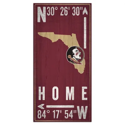 Florida State Seminoles 6'' x 12'' Team Coordinate Sign