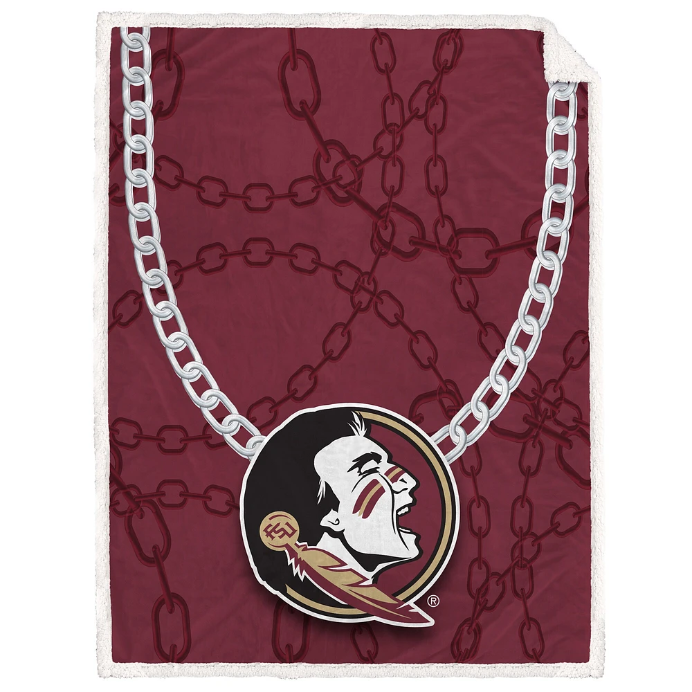 Florida State Seminoles 60'' x 80'' Fan Chain Flannel Sherpa Blanket