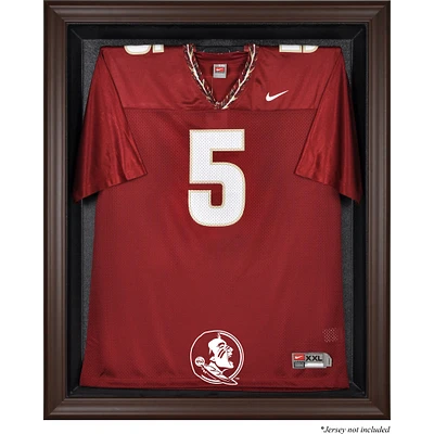 Vitrine de présentation de maillots avec cadre marron (logo 2014 - Présent) des Florida State Seminoles (FSU)